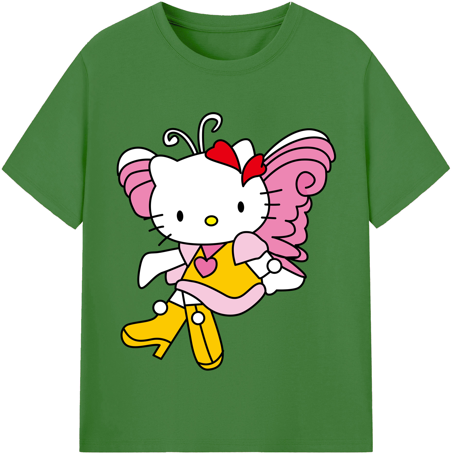 （画像用） Hello Kitty ハローキティ レディースカジュアルプリントTシャツ（綿100％）